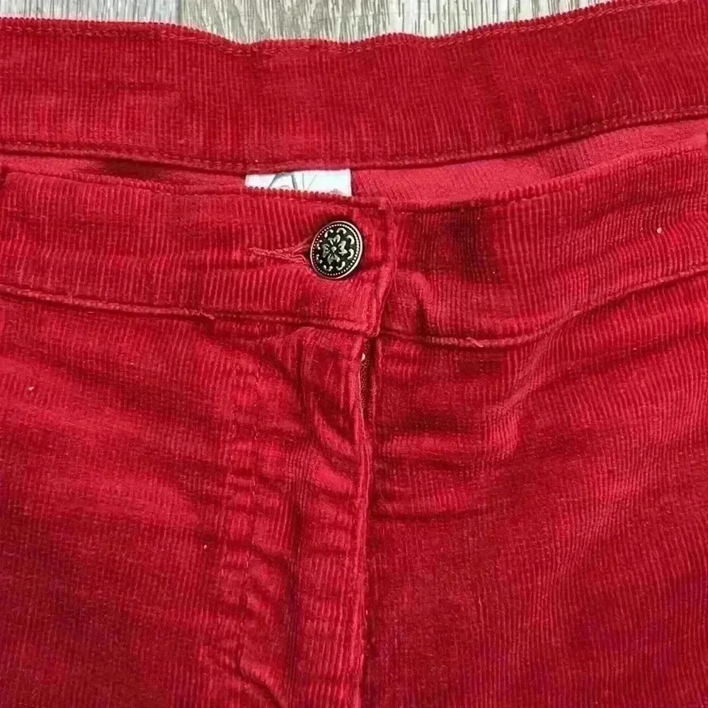 stretch women’s red corduroy pants - Picture 4 of 10